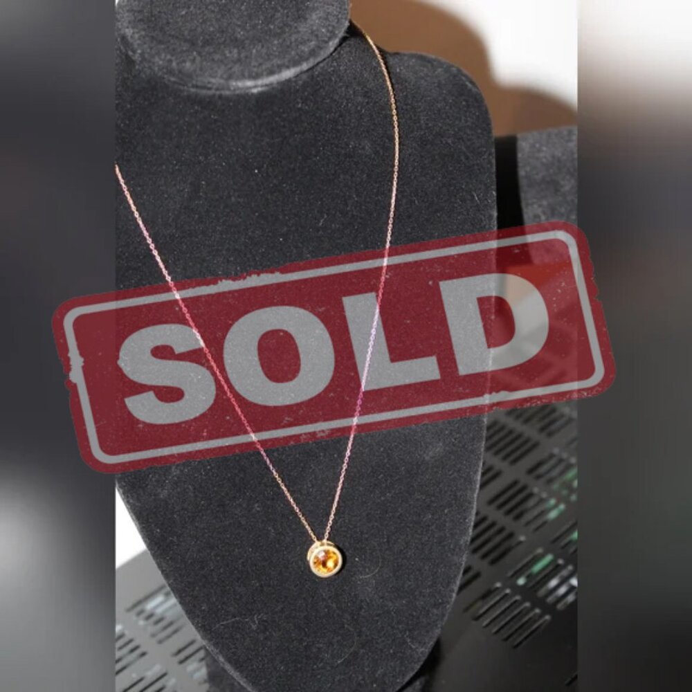 Brand new necklace gold-plated and citrine